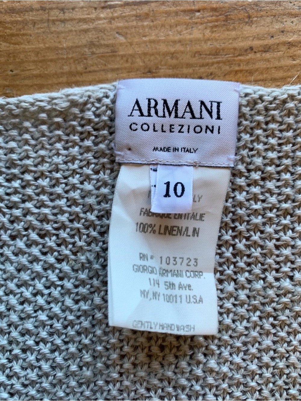Armani Collezioni 100% Linen Knit Tank Top 10 Luxury Minimalist Costal Grandma - Picture 3 of 7